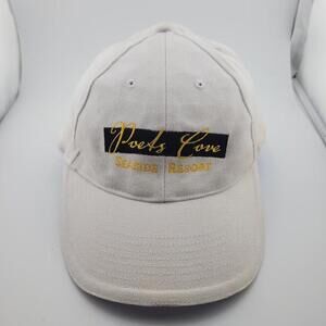 Poets Cove Seaside Resort Hat Cap Strap Back One Size White Embroidered Mens